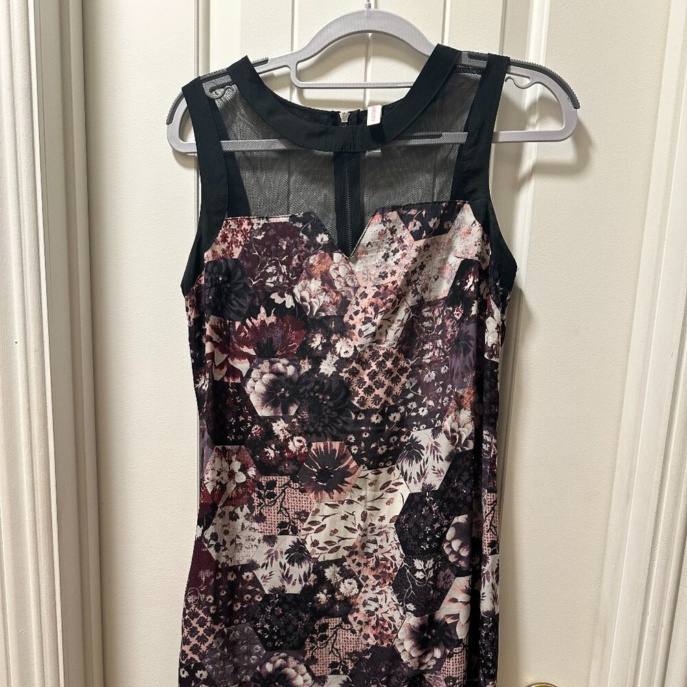 Xhilaration Sleeveless Floral Mesh-Top Mini Dress – Size S (Used)